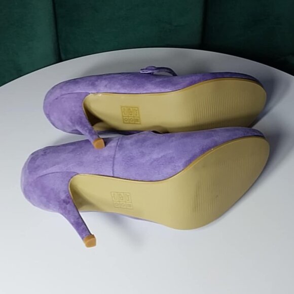 Publicite Lilac Suede Stiletto Mary Jane Heels sz 8 - Picture 3 of 3